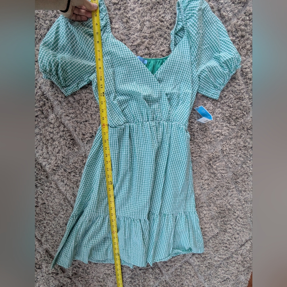 Draper James NWT green puff sleeve mini dress - Picture 6 of 7